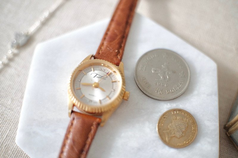 Vintage Mechanical Watch 1980 to 1990手動機械錶 - 女錶 - 其他金屬 咖啡色