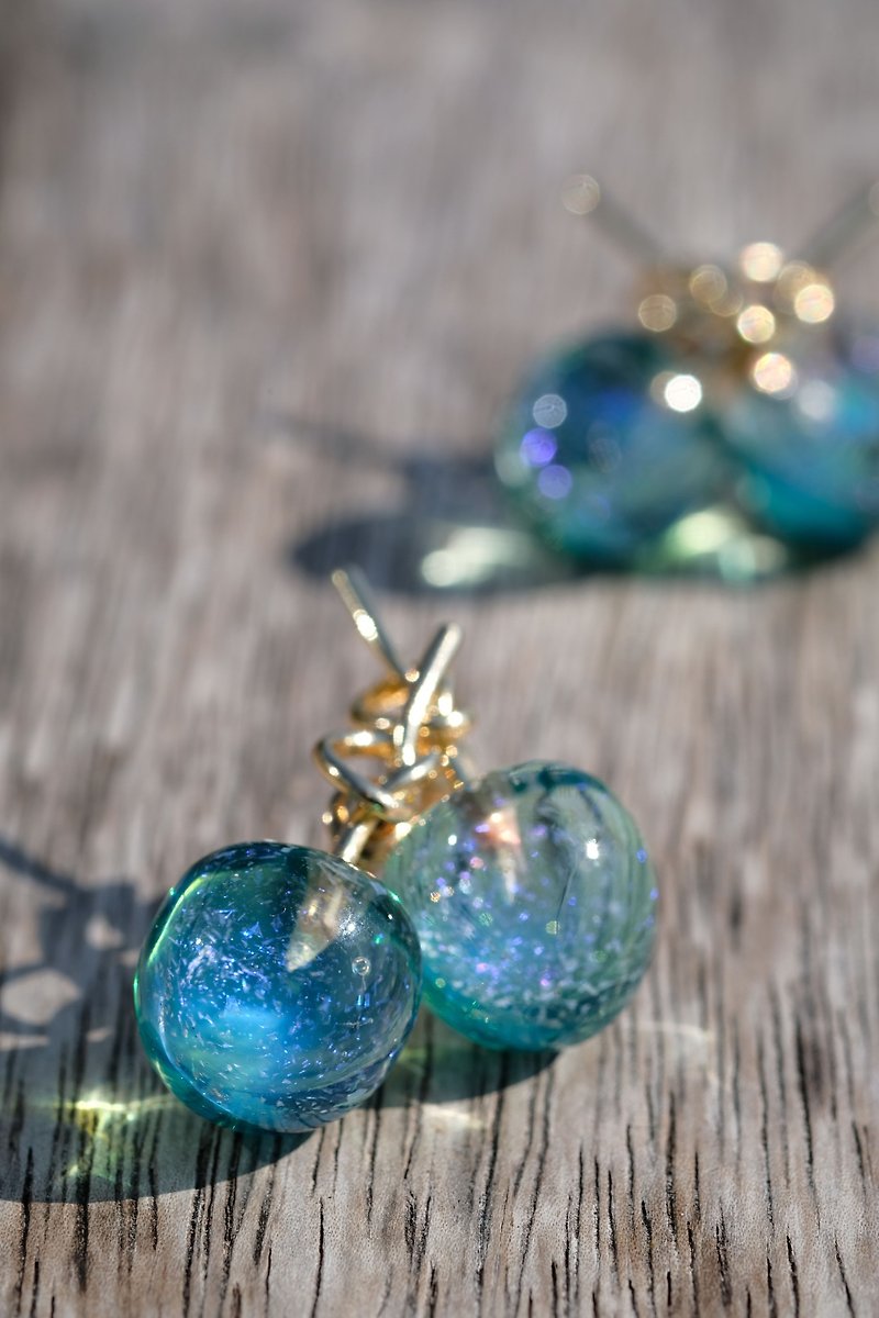 Cherries Jubilee Glazed Cherry Earrings - Earrings & Clip-ons - Glass Blue