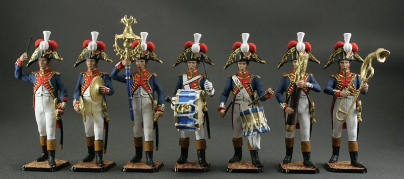 set 7 tin soldiers Hand Painted miniature figurine 54 mm Home Decor Gift for Him - ตุ๊กตา - โลหะ สีน้ำเงิน