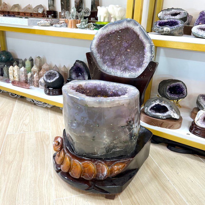 全拋面座地紫晶聚寶盆 | 水晶 | 水晶擺件 - 擺飾/家飾品 - 水晶 紫色