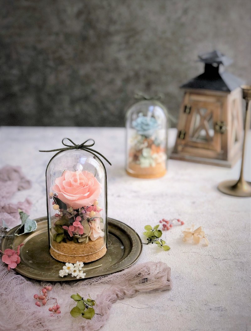 Valentine's Day BouquetValentine's Day Flower Ceremony_Classic Flower Ceremony【Single Rose Glass Cup】Immortal Flower Ceremony. - ช่อดอกไม้แห้ง - พืช/ดอกไม้ หลากหลายสี