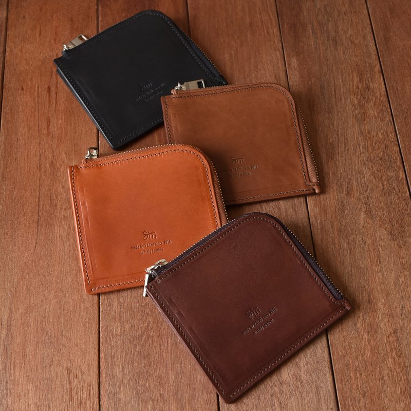 【From Seoul】 Zipper wallet basic type (4colors) - 錢包/皮夾/長短夾 - 真皮 