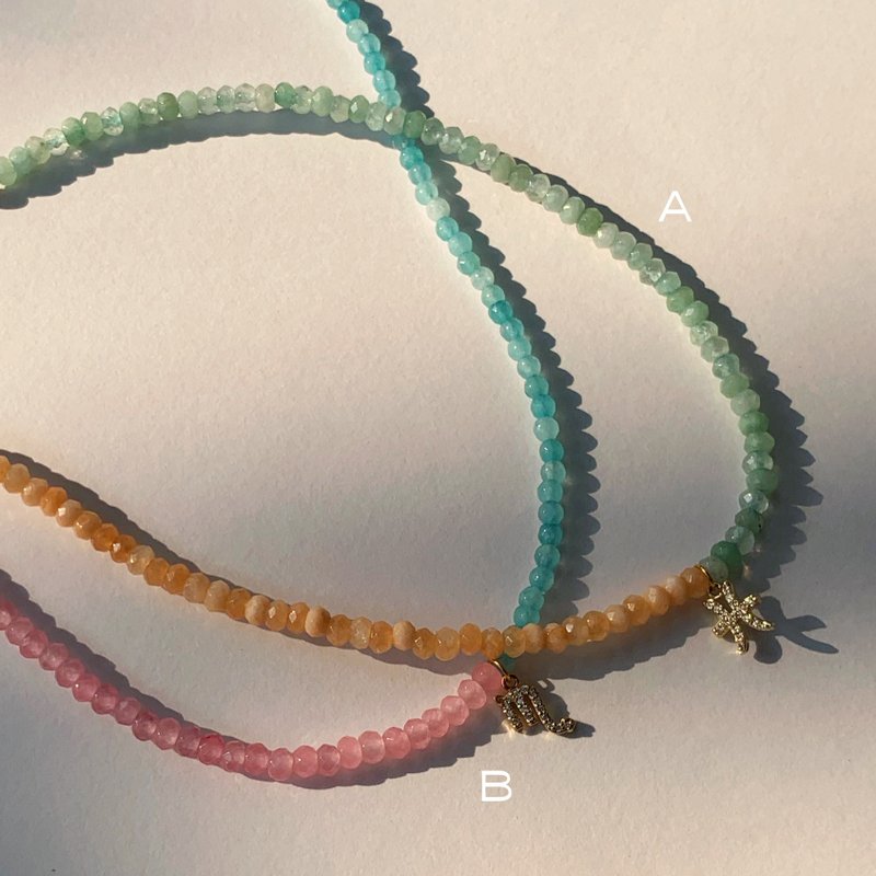 TWO TONE NECKLACE: AGATE - 項鍊 - 石頭 