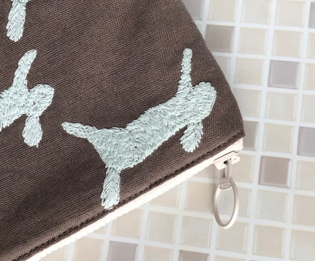 run run run mina perhonen うさぎの刺繍 ポーチ ハンドメイド 兔