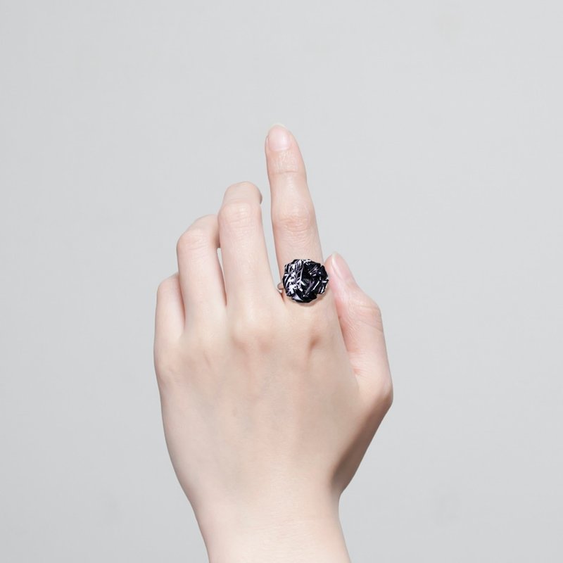 Blossom Ring mini ~One wheel~(black) - General Rings - Paper Black