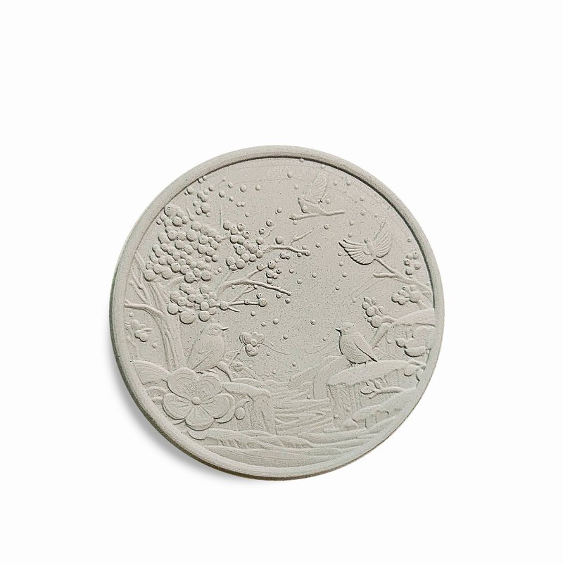 冬季環保水泥杯墊 擴香石 - 杯墊 - 水泥 灰色