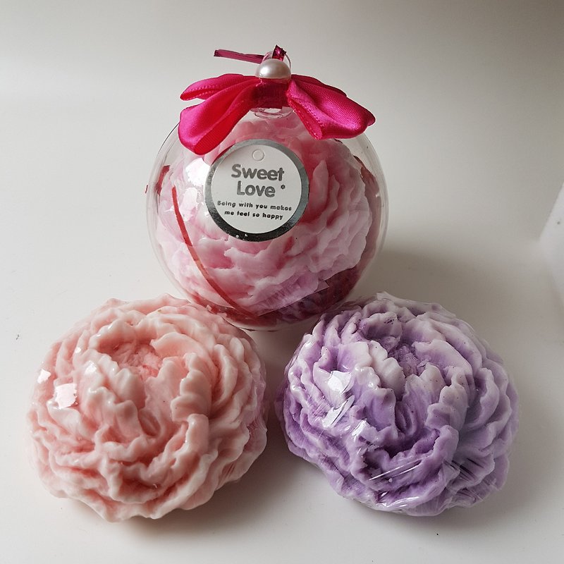 Ruffled Peony handmade Scented soap Scented with Jo Malone Pear and Freesia - Soap - Other Materials Multicolor