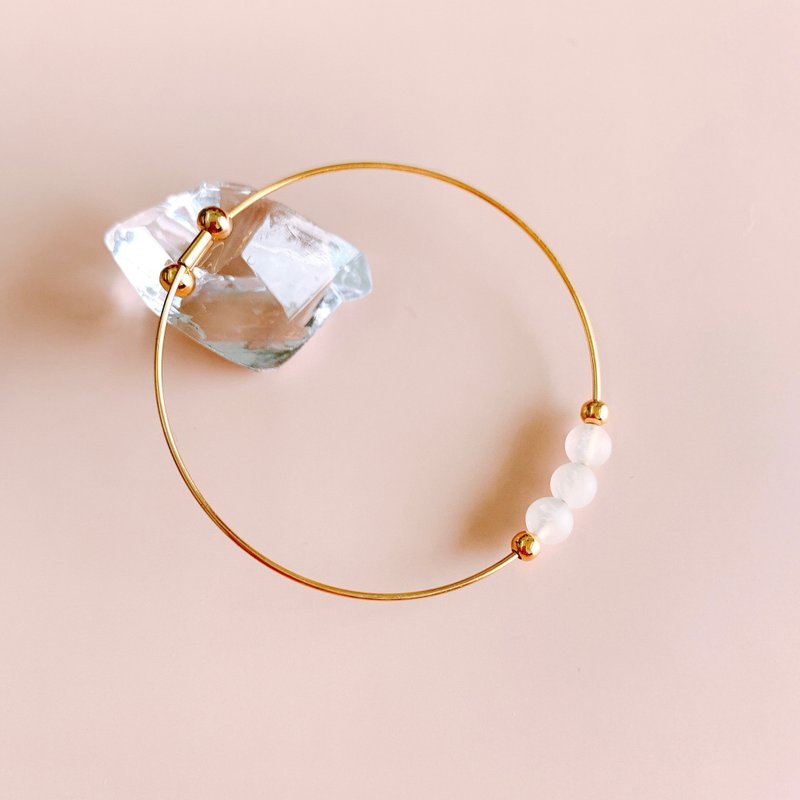 ローズクオーツブレスレット - 手鍊/手環 - 石頭 金色