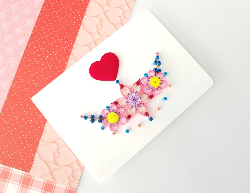 手作りのロール紙カード-ハッピーモーメントユニバーサルカード - 招待状 - 紙 ピンク
