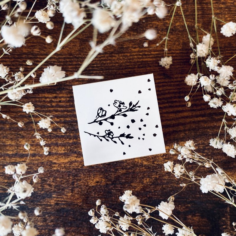 Sakura rubber stamp - 印章/印台 - 木頭 白色
