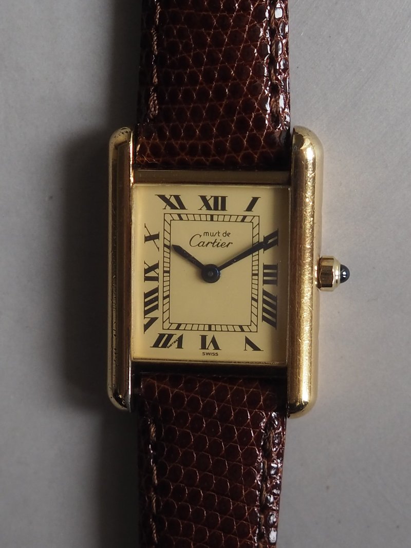 Cartier Must de Tank SM カルティエ マストタンク ウォッチ 腕時計 ヴィンテージ - 女錶 - 純銀 金色