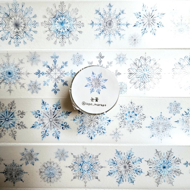 Snowflake Transparent Matte Masking Tape - มาสกิ้งเทป - วัสดุอื่นๆ 