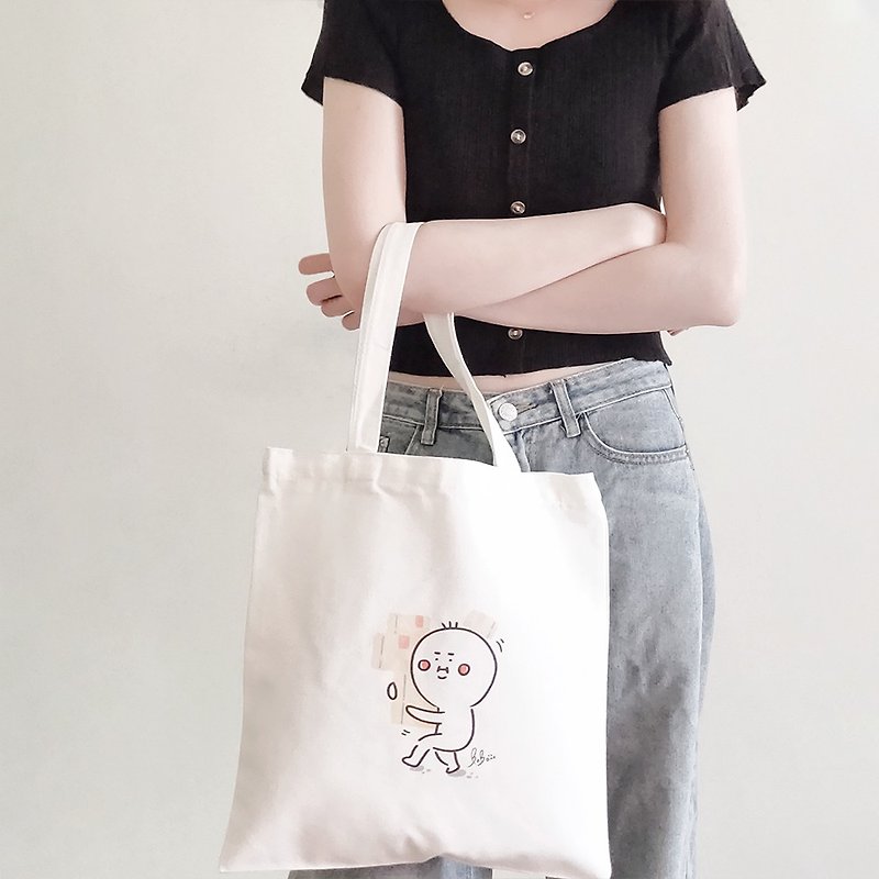 Canvas bag 2 | Receipt is full - Handbags & Totes - Cotton & Hemp White
