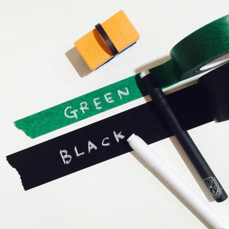 School series combination ashless fine chalk set + blackboard paper tape / green and black (4 styles in total) - Other Writing Utensils - Other Materials 