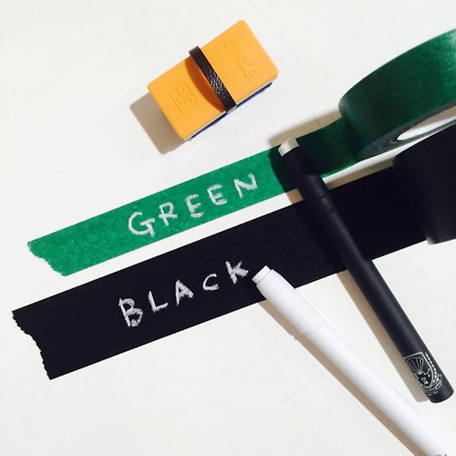 日本理化學工業 School 系列組合 無灰細版粉筆套+黑板紙膠帶 / 綠 黑 (共4款)