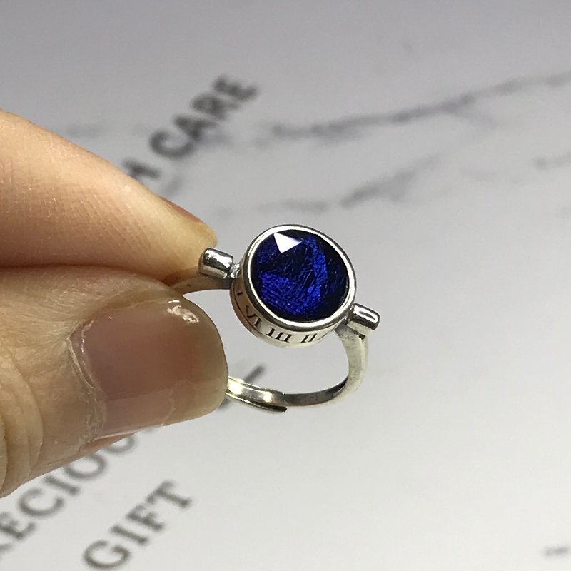 Meteorite rotating ring blue Valentine's Day birthday gift - แหวนทั่วไป - วัสดุอื่นๆ 