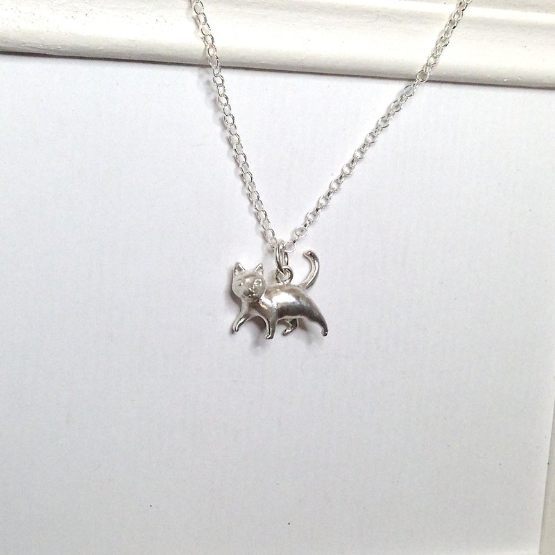 Silver Walking Cat Necklace Jewelry Cat Loss Memorial Cat Lover Birthday Gift