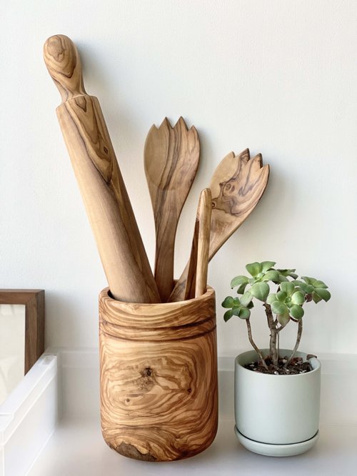 Folksy Finds 北非橄欖木廚具收納筒