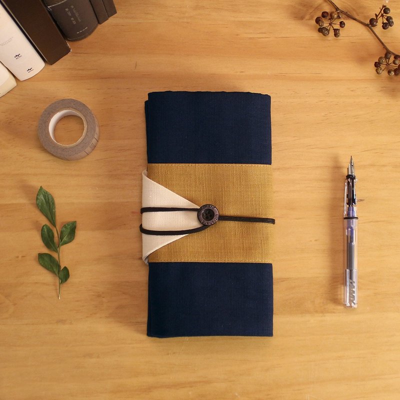 Ultrahard Writer Pen Case Series - Osamu Dazai/Fiction Lantern (Dark Blue Brown) - Pencil Cases - Cotton & Hemp Blue