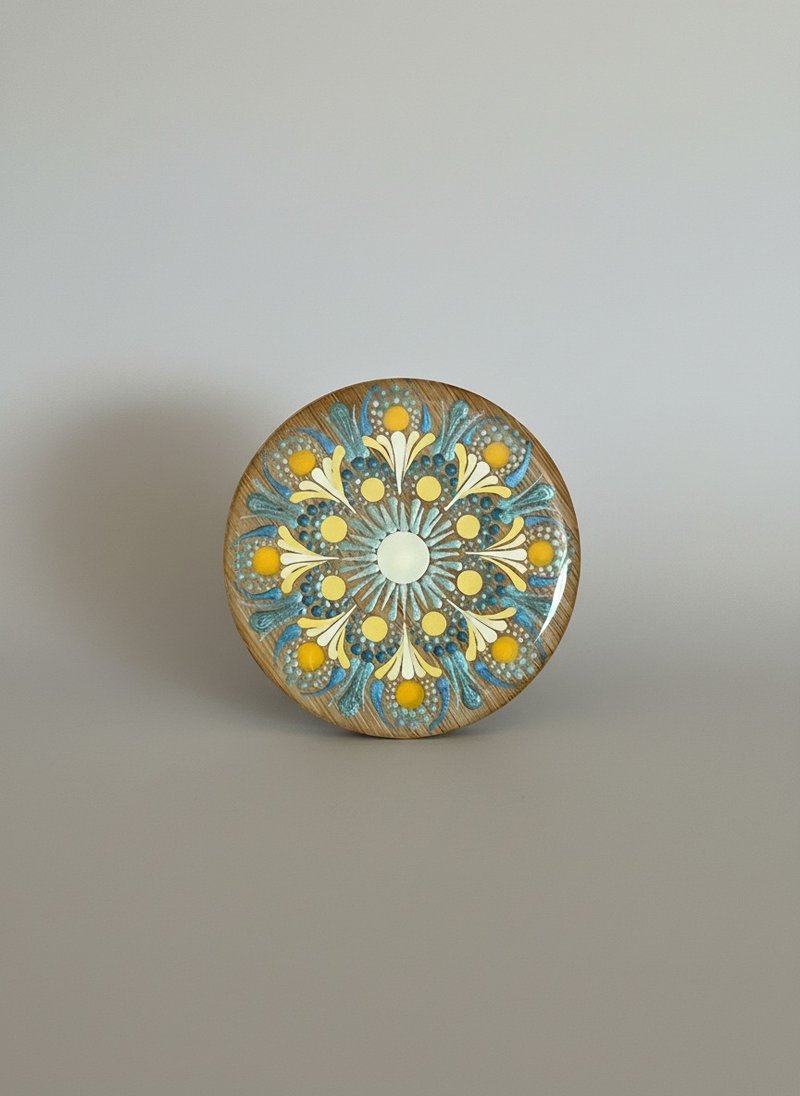 繁花 說愛 小圓鏡 點點曼陀羅  鏡子 化粧鏡 交換禮物 - 彩妝刷具/鏡子/梳子 - 其他材質 