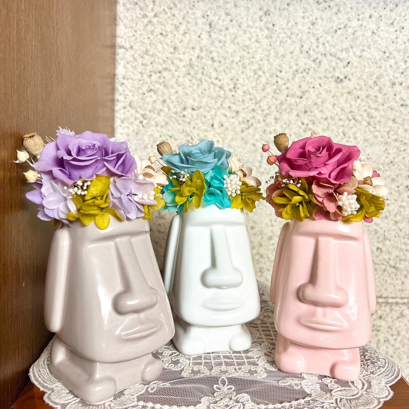 繽紛/摩艾/永生花/乾燥花/擴香/小桌花/小盆花 - 乾燥花/永生花 - 植物．花 多色