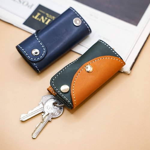 Anvi Original 純色/撞色雙面鑰匙包 鑰匙收納包 鑰匙包 鑰匙圈