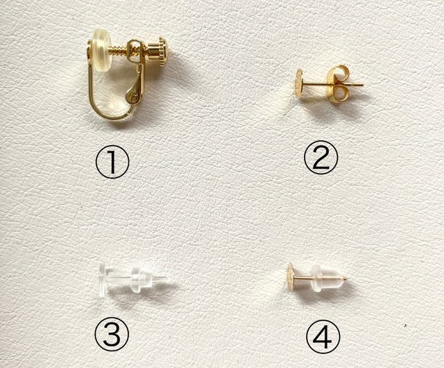 夕暮れのビジューイヤリング、ピアス pink - ショップ chourina