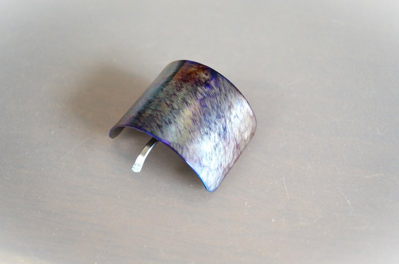 Titanium Hair Cuff, Pony Hook, Gradient Glass, Blue, 43mm - Hair Accessories - Other Metals Blue