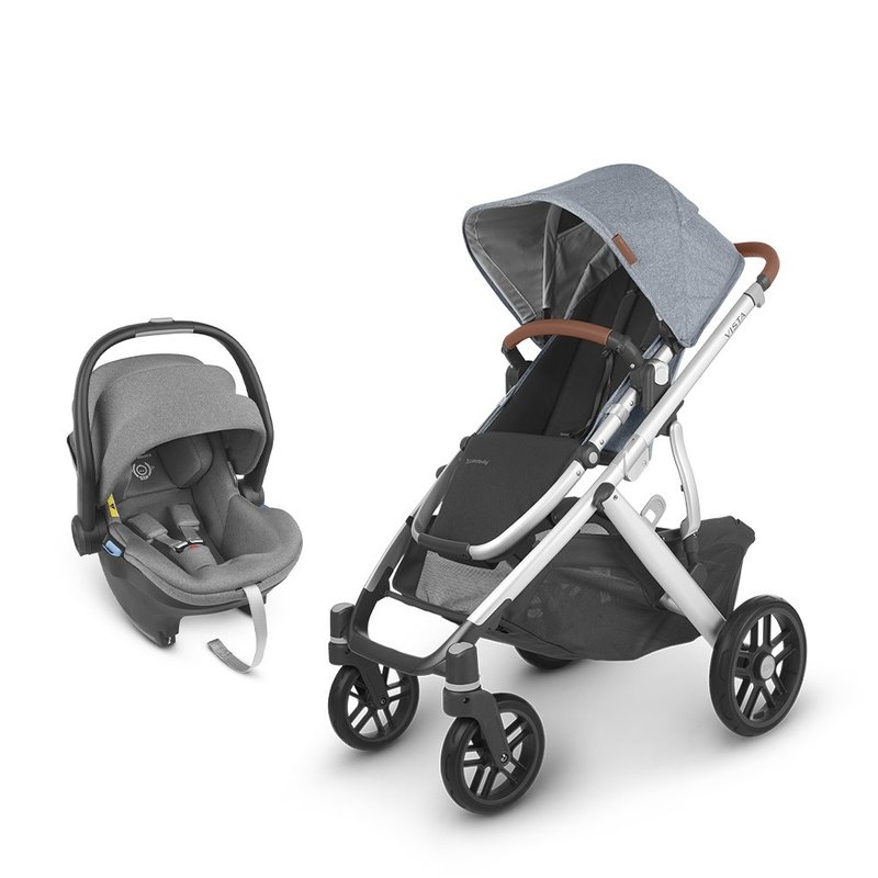 缺貨-宅配【UPPAbaby】【推車提籃組合】VISTA V2藍灰+黑灰提籃 - 嬰兒車/嬰兒推車 - 其他材質 藍色