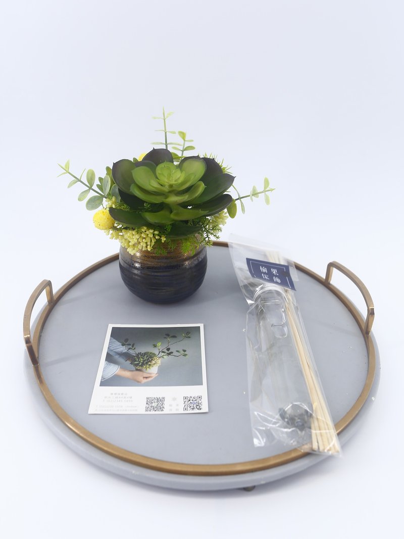 小寶石蓮多肉日式陶盆香氛植栽/入厝禮/開幕/喬遷/送禮/植栽 - 盆栽/植栽 - 其他材質 綠色