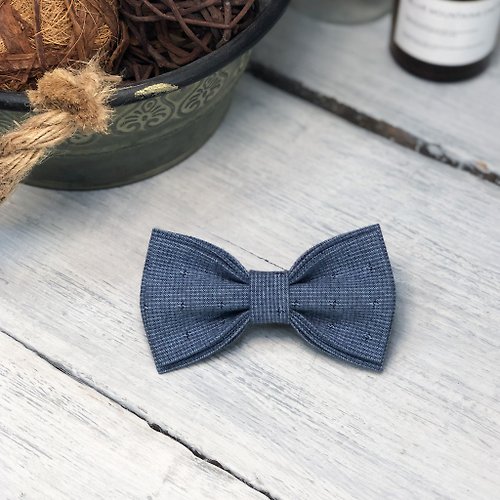LissBowTies Groomsmen Bow Ties - Gift Fof Stepdad - Navy Blue Bow Tie - Cotton Bow Tie