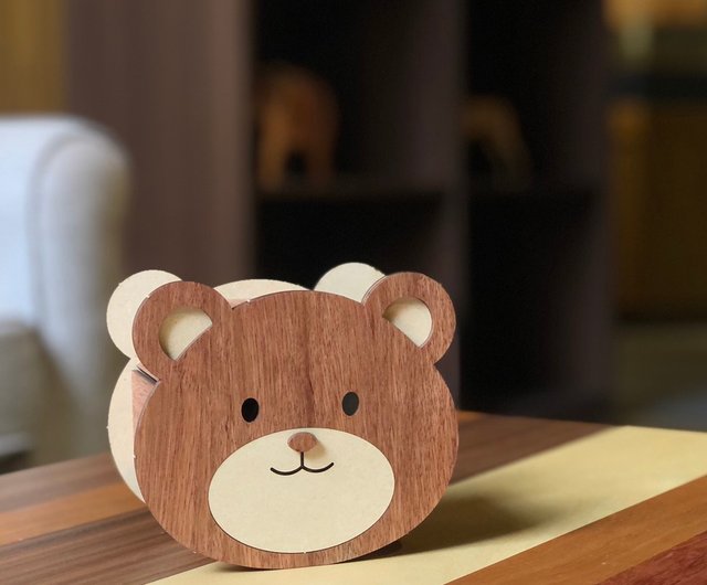 クマの貯金箱 ベージュ PLASTEP｜シロクマ貯金箱 - ハシュケ［hushykke］