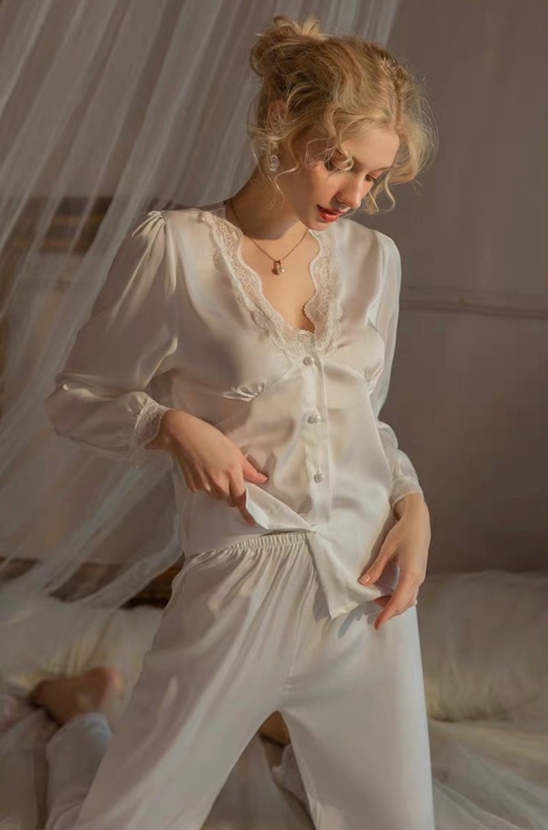 satin shirt and pants sets - Loungewear & Sleepwear - Other Materials 