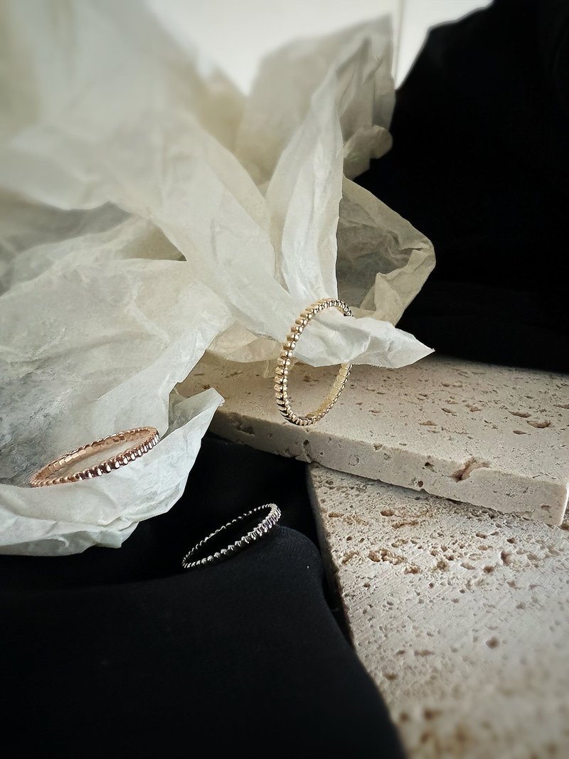 星砂戒指 Sand Ring- 14K純金戒指 - 戒指 - 貴金屬 金色