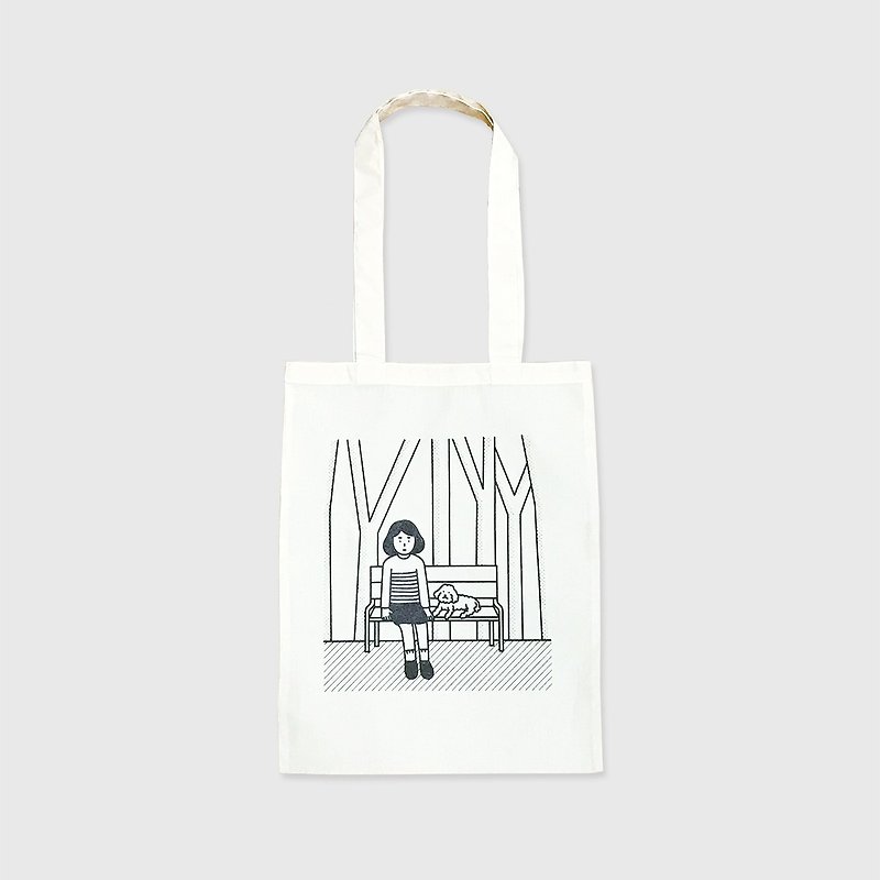 in the park | cotton tote bag - 手袋/手提袋 - 棉．麻 白色