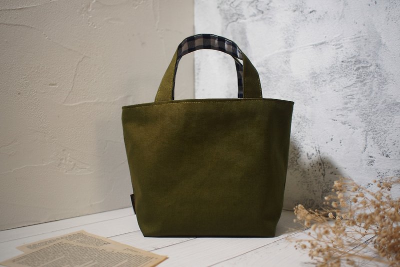 House wine series lunch bag / tote bag / limited edition hand bag / grass green / out of stock items in stock - Handbags & Totes - Cotton & Hemp Green