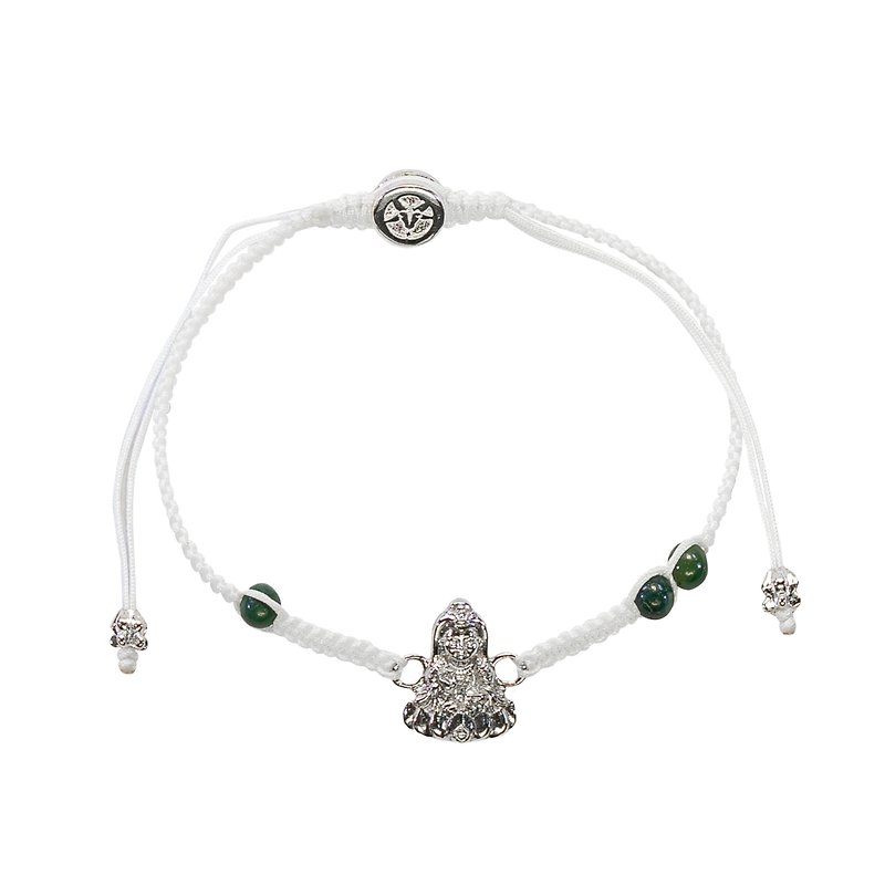 Beliefinluck-Sattra collection: Guan Yin bracelet Silver Charm - Bracelets - Sterling Silver White