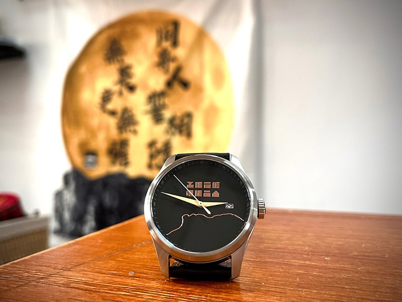 獅子山金屬浮雕錶盤/日本製機械錶/日期機芯/50米防水/自動上鏈 - 男裝錶/中性錶 - 不鏽鋼 白色