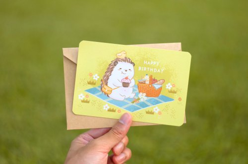 heartmelter.gift 小動物明信片心意卡-胖刺蝟