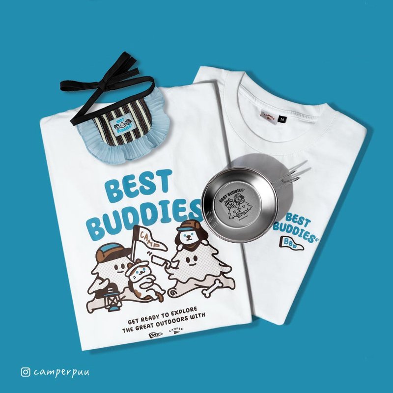 Camper Puu - Best Buddies Forever T-shirt for pets and unisex clothing - เสื้อยืดผู้หญิง - ผ้าฝ้าย/ผ้าลินิน 