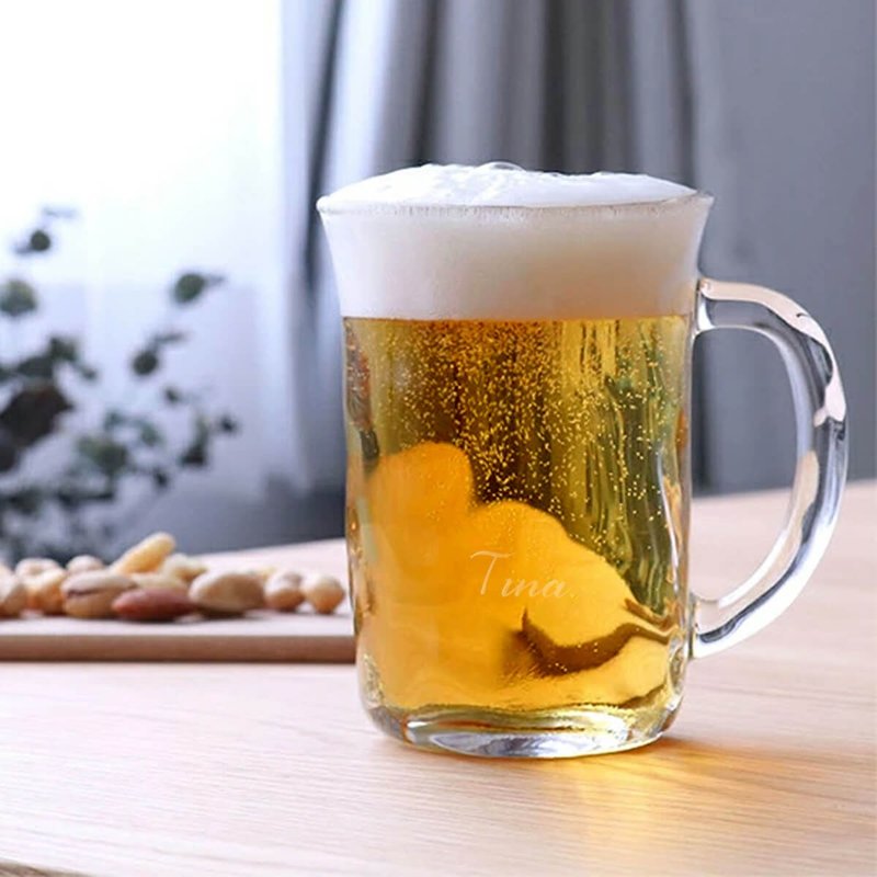 310cc【日本Aderia】石塚硝子手捻仿陶爸爸啤酒杯 - 酒杯/酒器 - 玻璃 橘色