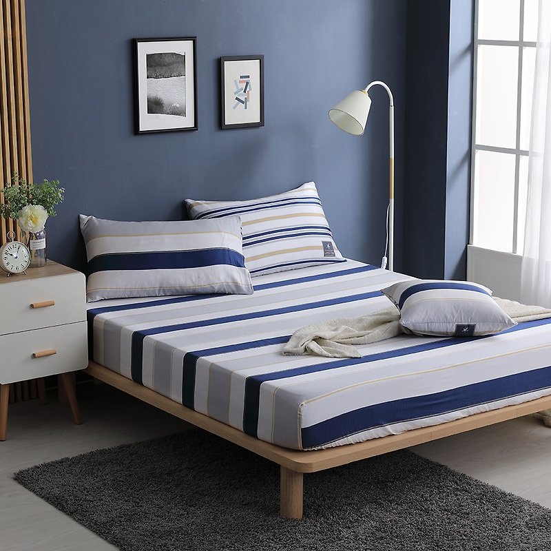 Azure Ocean - Large size Tencel bed pillowcase three-piece set [40 100% Lysell] 6*6.2 feet - เครื่องนอน - ผ้าไหม หลากหลายสี