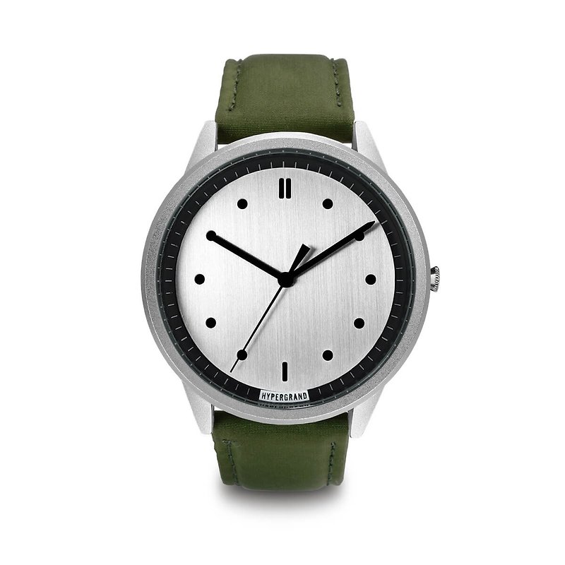 HYPERGRAND - 02 Basic Series - Silver Dial x Green Pilot Watch - นาฬิกาผู้หญิง - วัสดุอื่นๆ สีเขียว