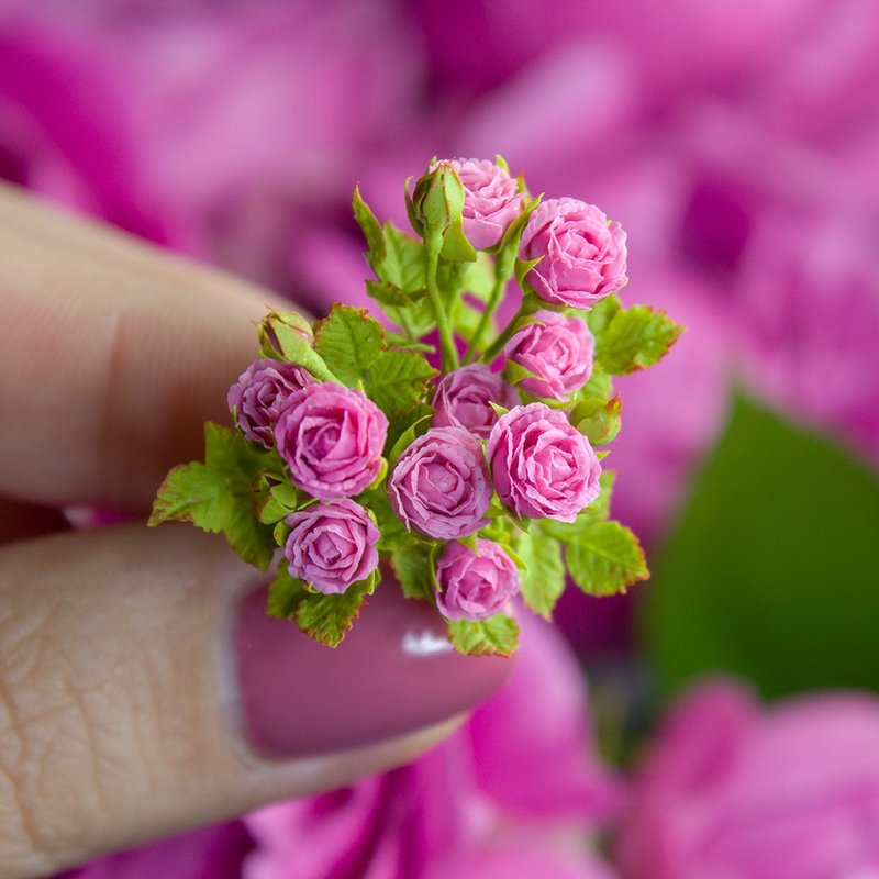 TUTORIAL Miniature shrub roses with air dry clay | PDF + video - 手工藝教學/工具書 - 其他材質 