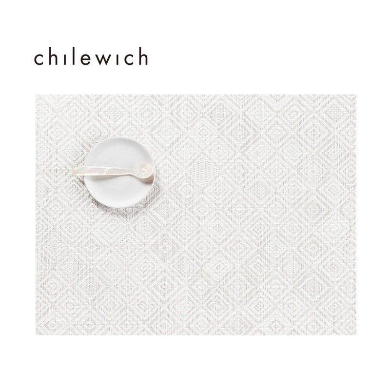 Chilewich矩形Mosaic系列餐墊36*48cm-灰白圖紋 - 桌布/桌巾/餐墊 - 矽膠 白色