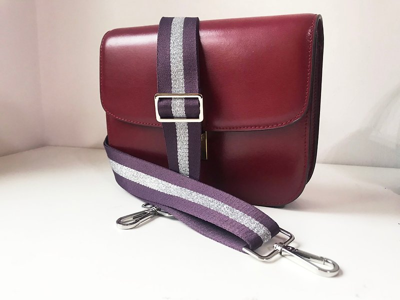 Hand-made straps, cotton woven straps, backpack back straps, wide straps can be adjusted and replaced - Messenger Bags & Sling Bags - Cotton & Hemp Purple