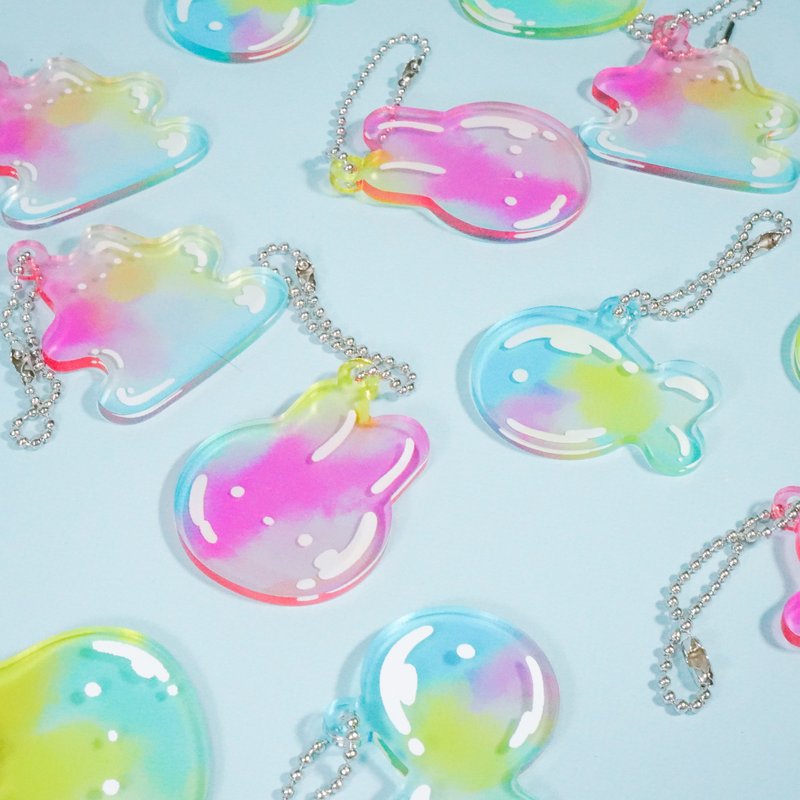 Soap Bubble Acrylic Keychain(Rainbow) - Keychains - Acrylic Multicolor