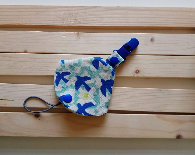 Flying bird two-in-one pacifier clip < pacifier dust cover + nipple clip> dual function pacifier cover - Baby Gift Sets - Cotton & Hemp Blue