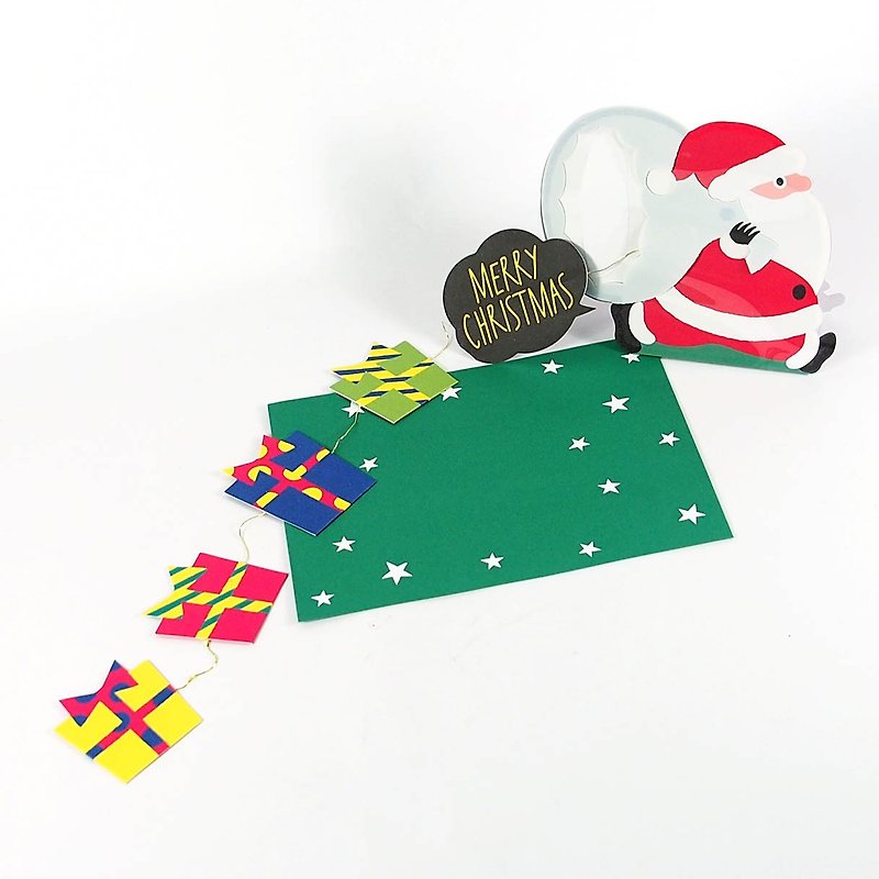 Christmas Santa Claus gift flying out of the Christmas card [Hallmark-card Christmas series] - Cards & Postcards - Paper Multicolor