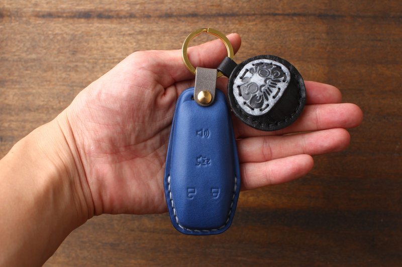 Tea skin FORD MUSTANG Ford car key leather case [customized] - ที่ห้อยกุญแจ - หนังแท้ 